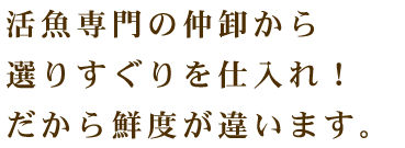 活魚専門の仲卸から